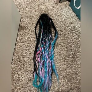 Vibrant Multicolor Braided Hair ponytail dread Extensions